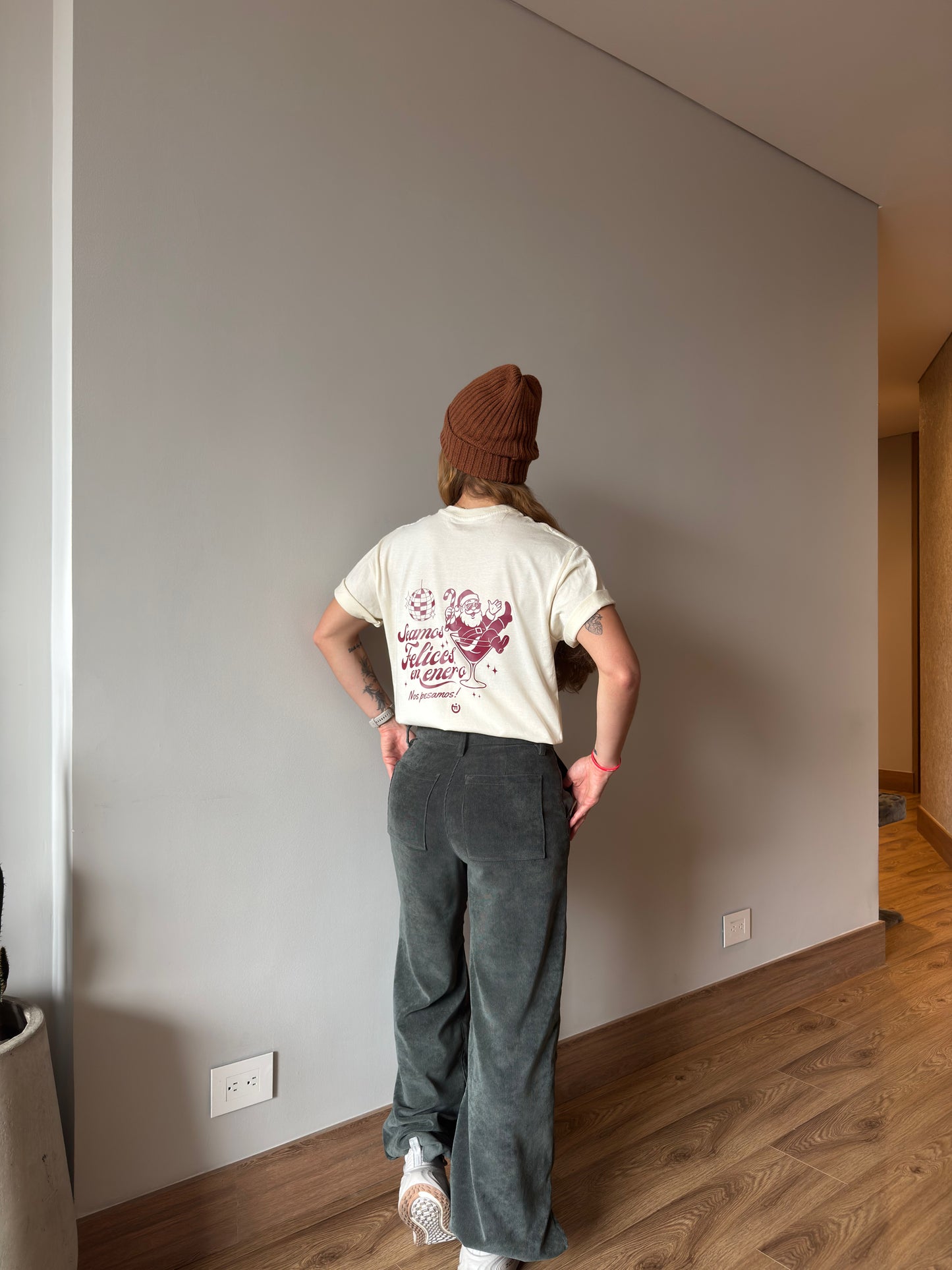 Camiseta CF Feliz Tragazón Edición Navidad Vainilla Mujer