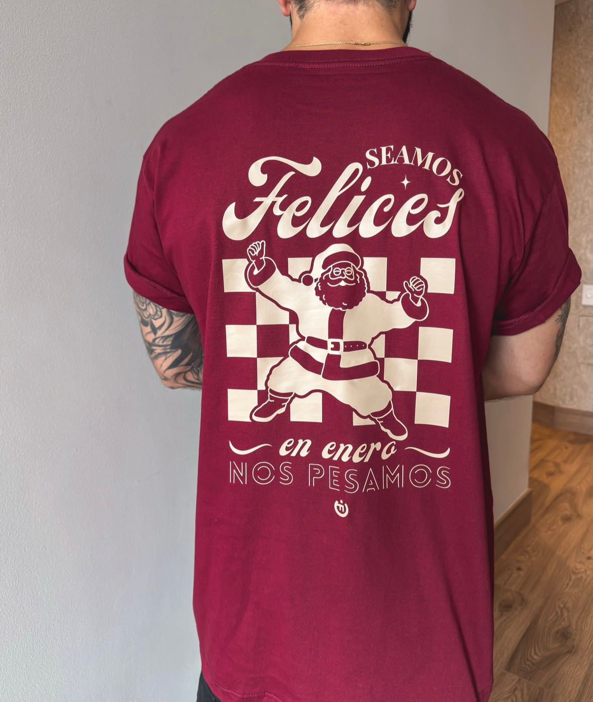 Camiseta CF Feliz Tragazón Edición Navidad Vinotinto