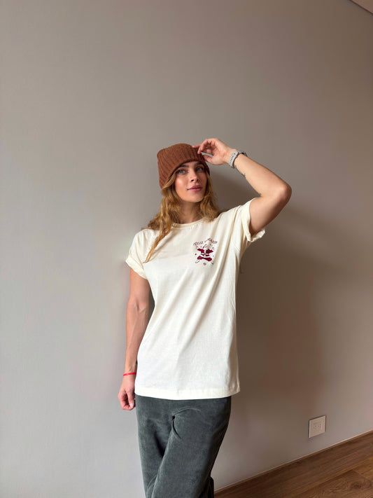 Camiseta CF Feliz Tragazón Edición Navidad Vainilla Mujer