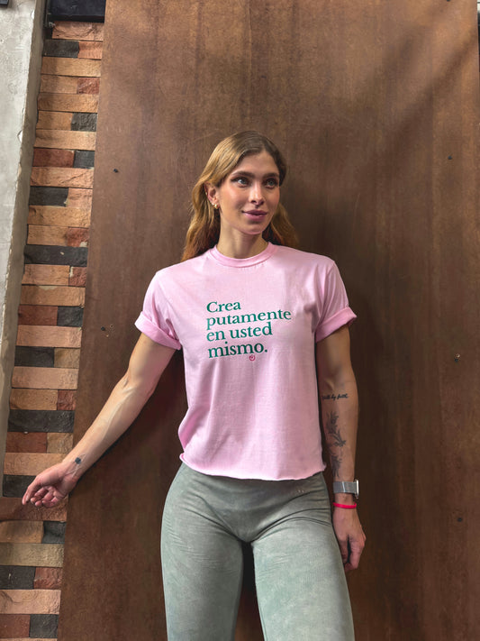 Camiseta CF Crea P*tamente en ud Rosada