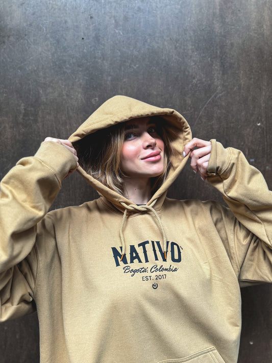 Hoodie / Buzo Nativo Bog- Col Camel Unisex