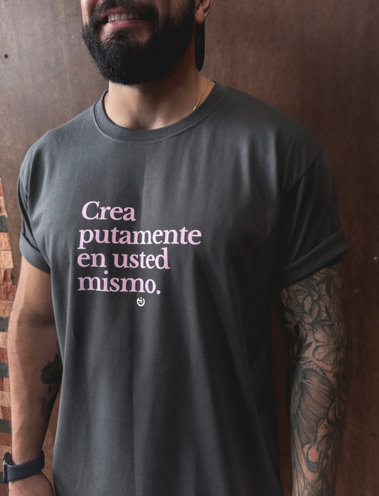 Camiseta CF Crea P*tamente en Ud Gris