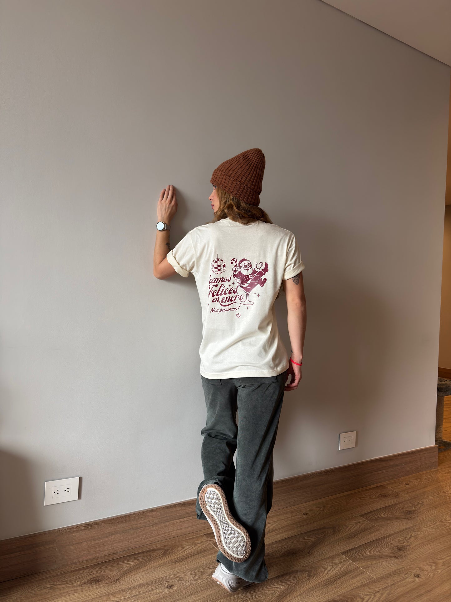 Camiseta CF Feliz Tragazón Edición Navidad Vainilla Mujer