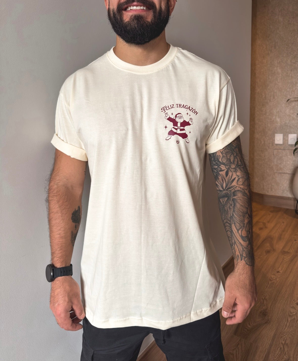 Camiseta CF Feliz Tragazón Edición Navidad Vainilla