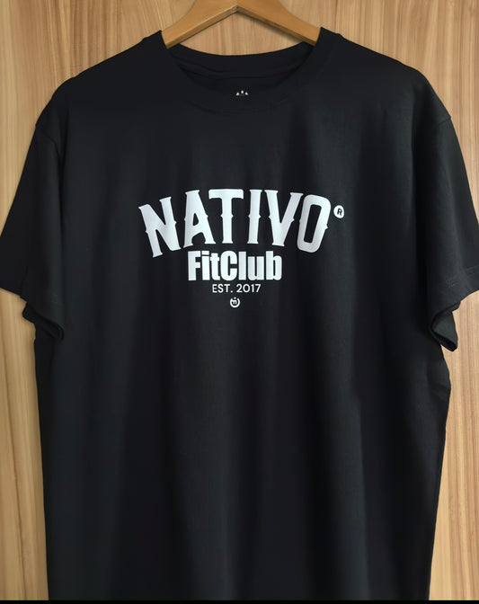 Camiseta Nativo Fit Club Personalizada Negra Unisex