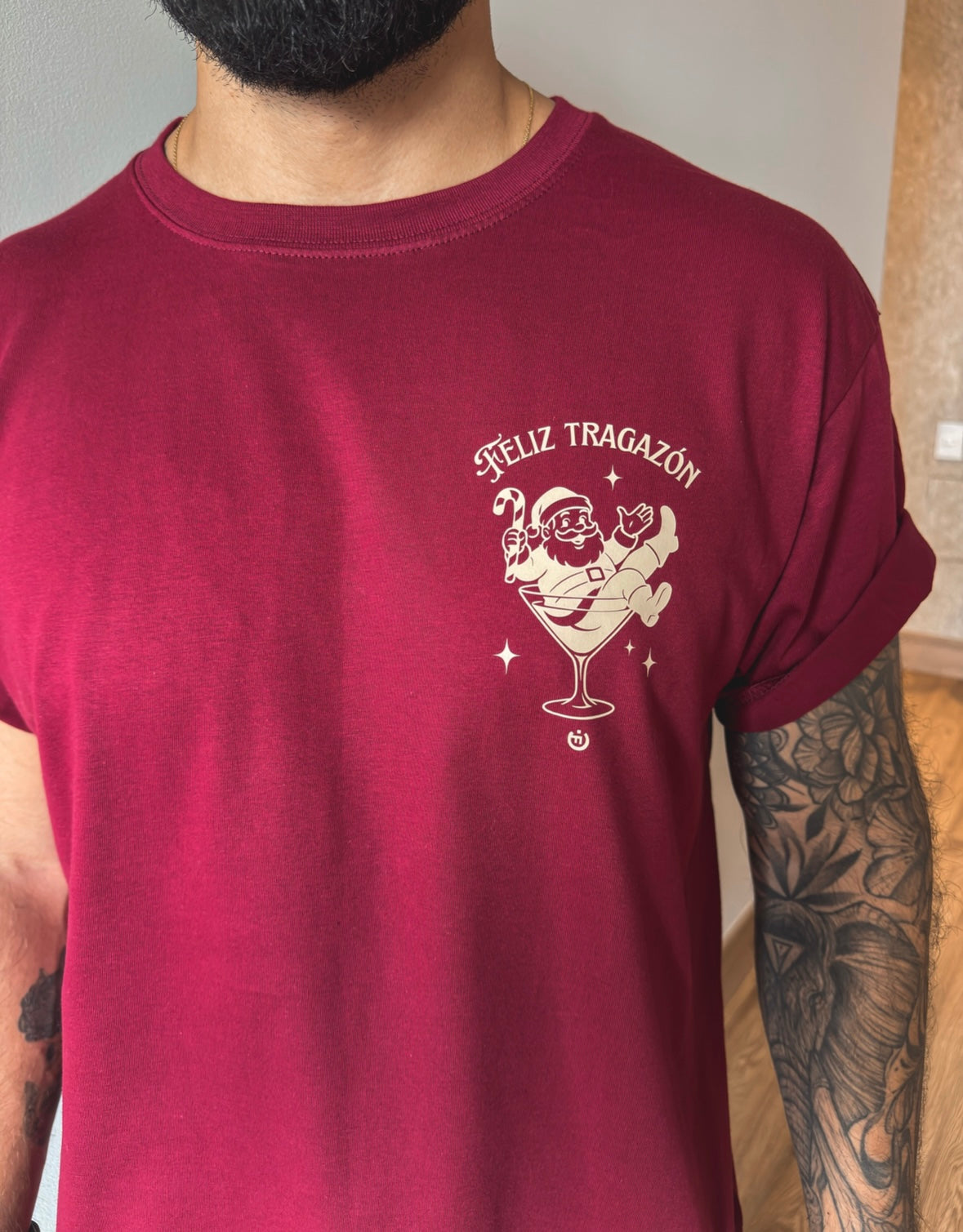 Camiseta CF Feliz Tragazón Edición Navidad Vinotinto