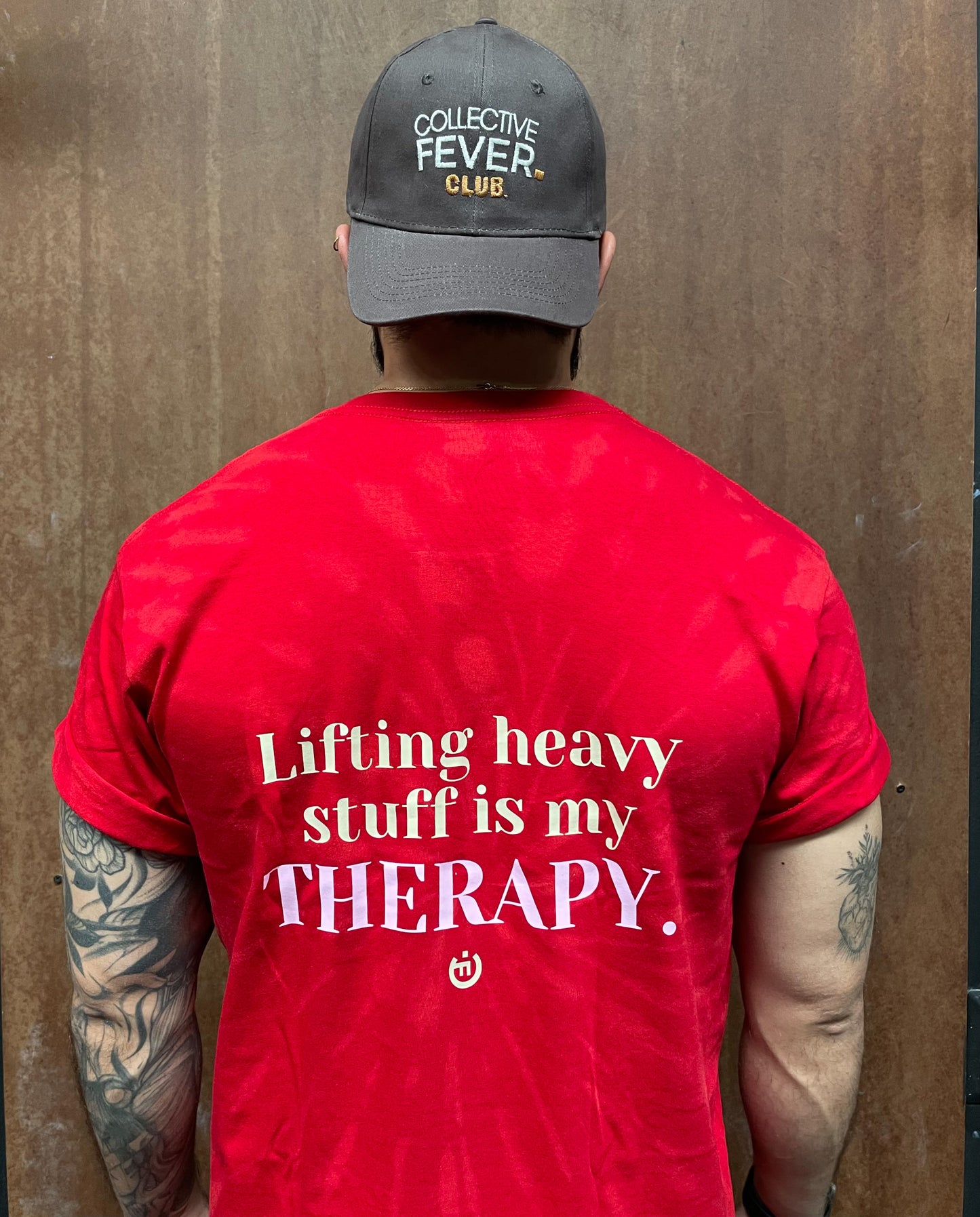 Camiseta CF LIFTING HEAVY STUFF THERAPY ROJA TIE DYE